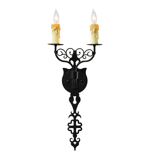 Meyda Tiffany 238570 Two Light Wall Sconce, Oxidized Steel