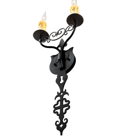Meyda Tiffany 238570 Two Light Wall Sconce, Oxidized Steel