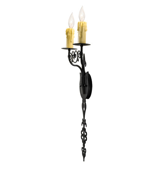 Meyda Tiffany 238570 Two Light Wall Sconce, Oxidized Steel