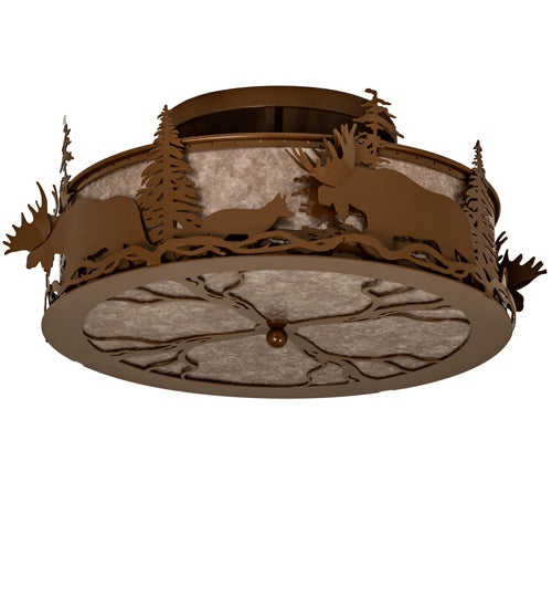 Meyda Tiffany 238749 Four Light Flushmount, Fawn Brown