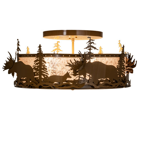 Meyda Tiffany 238749 Four Light Flushmount, Fawn Brown