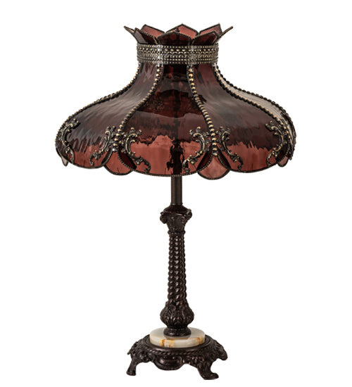 Meyda Tiffany 240466 Two Light Table Lamp, Craftsman Brown