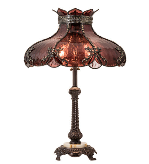 Meyda Tiffany 240466 Two Light Table Lamp, Craftsman Brown
