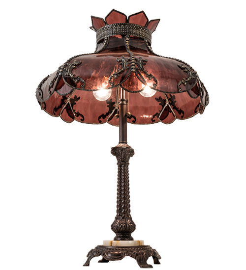 Meyda Tiffany 240466 Two Light Table Lamp, Craftsman Brown