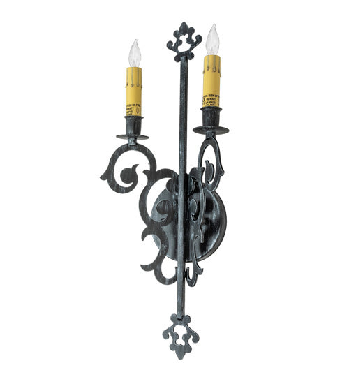 Meyda Tiffany 240495 Two Light Wall Sconce, Antique Iron Gate