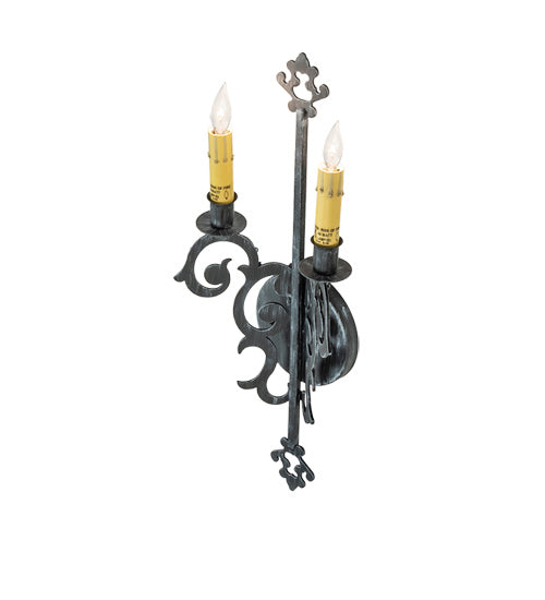 Meyda Tiffany 240495 Two Light Wall Sconce, Antique Iron Gate