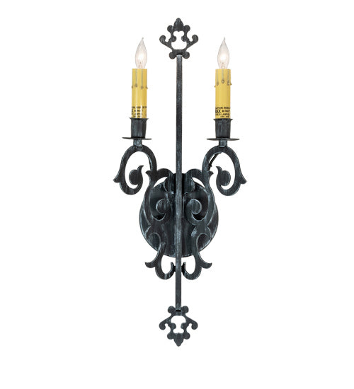 Meyda Tiffany 240495 Two Light Wall Sconce, Antique Iron Gate