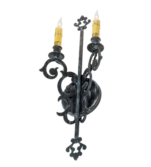 Meyda Tiffany 240495 Two Light Wall Sconce, Antique Iron Gate