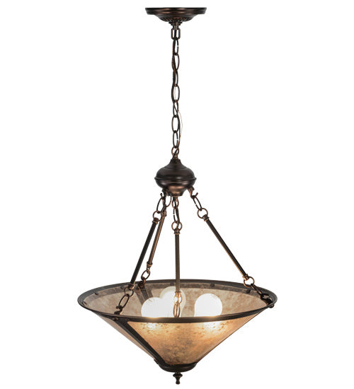 Meyda Tiffany 240708 Three Light Pendant, Mahogany Bronze
