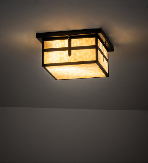 Meyda Tiffany 87525 Two Light Flushmount, Craftsman Brown
