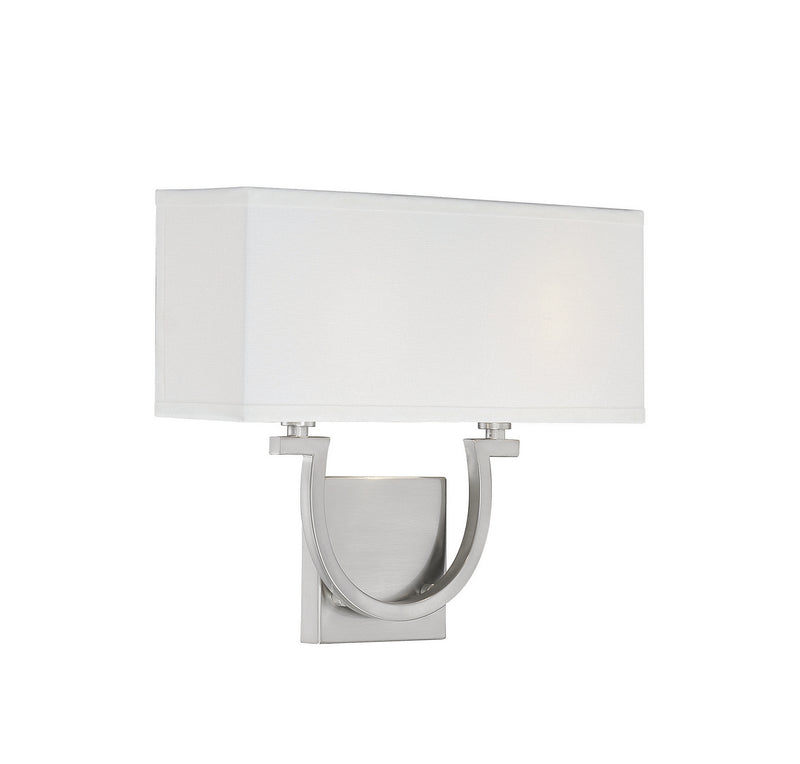 Savoy House 9-998-2-SN Two Light Wall Sconce, Satin Nickel