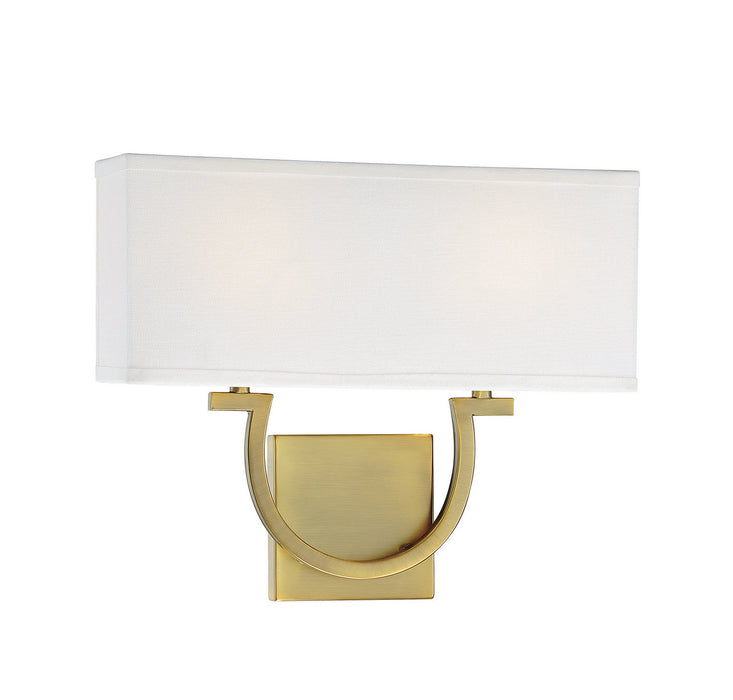 Savoy House 9-998-2-322 Two Light Wall Sconce, Warm Brass