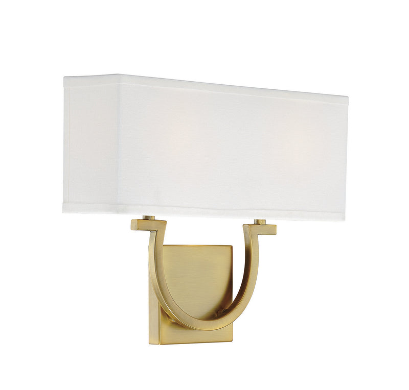 Savoy House 9-998-2-322 Two Light Wall Sconce, Warm Brass