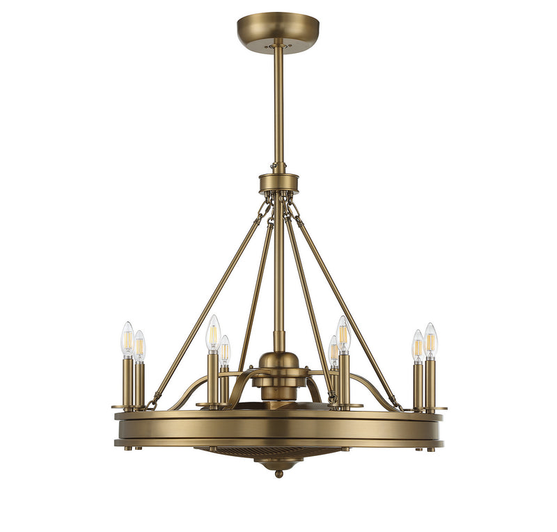 Savoy House 39-FD-124-322 Eight Light Fan D'lier, Warm Brass