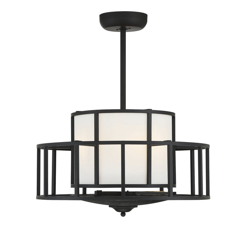 Savoy House 30-FD-126-89 Four Light Fan D'Lier, Matte Black