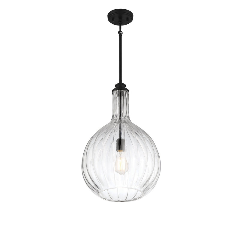 Savoy House 7-2255-1-89 One Light Pendant, Matte Black