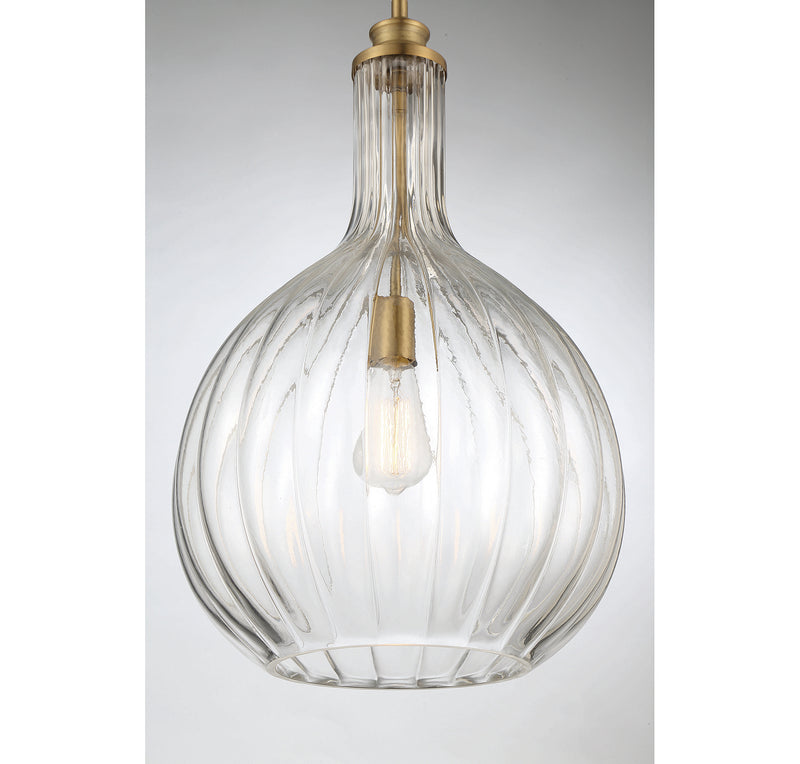 Savoy House 7-2255-1-322 One Light Pendant, Warm Brass