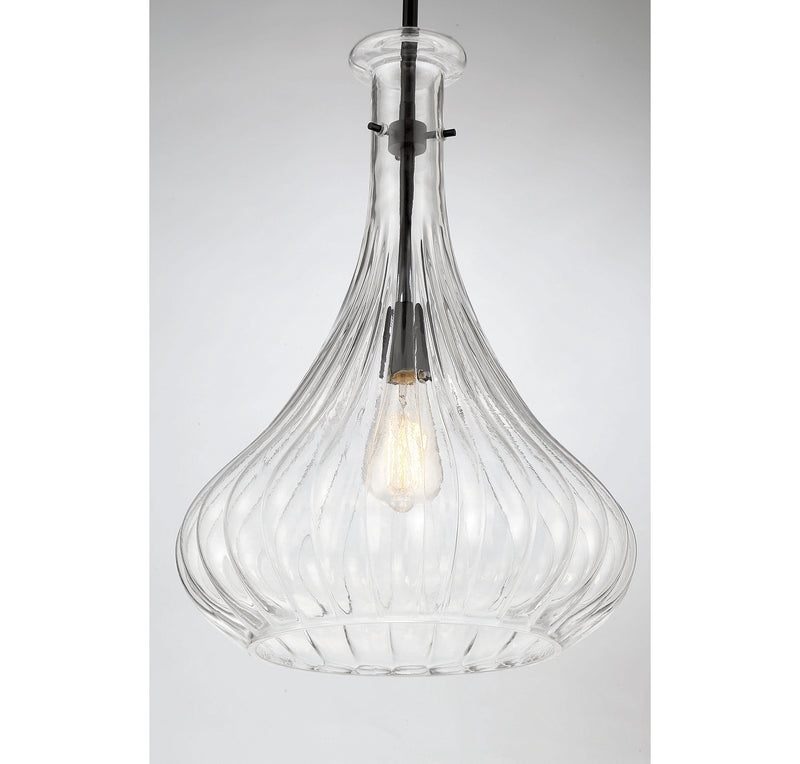 Savoy House 7-2265-1-89 One Light Pendant, Matte Black