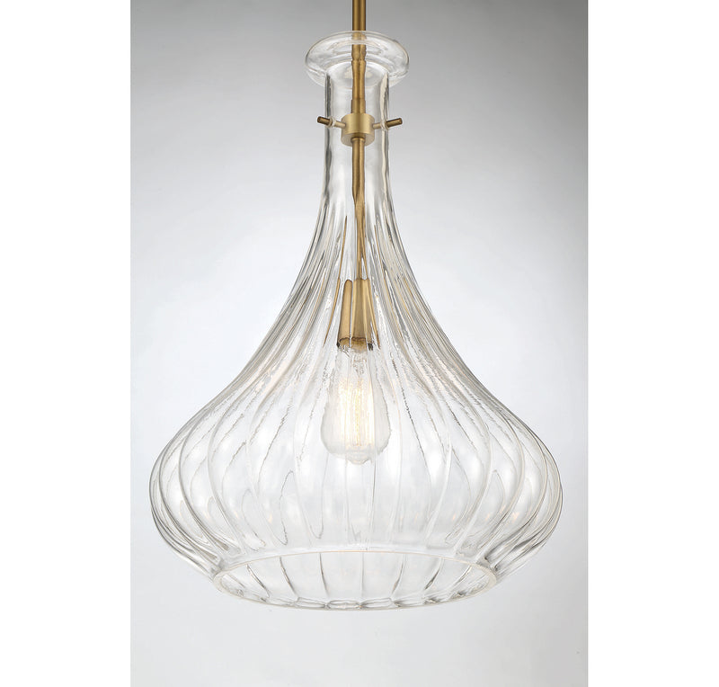 Savoy House 7-2265-1-322 One Light Pendant, Warm Brass