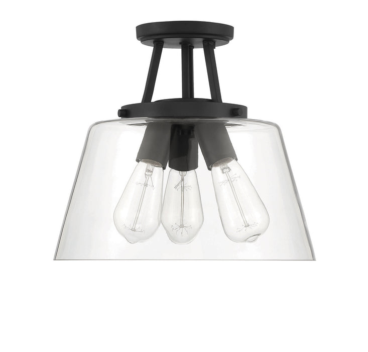 Savoy House 6-1024-3-89 Three Light Semi-Flush Mount, Matte Black