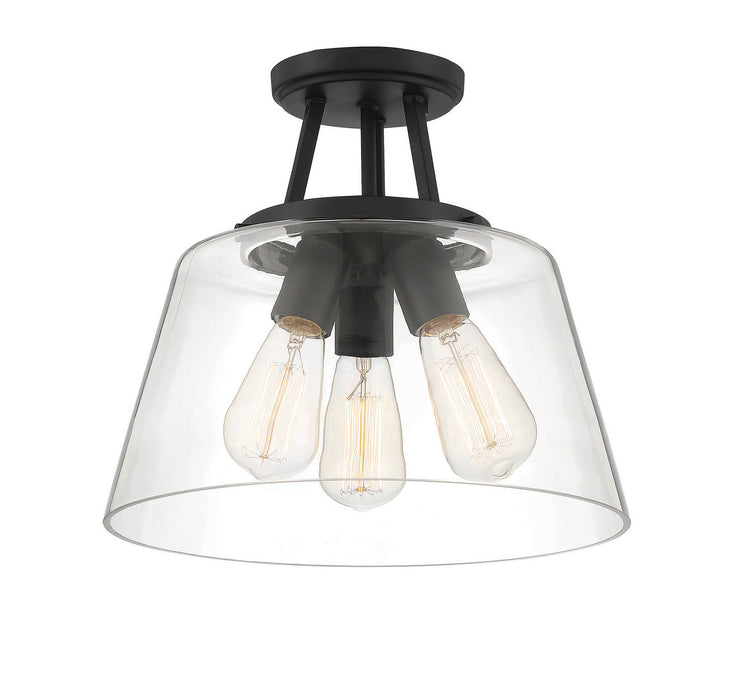 Savoy House 6-1024-3-89 Three Light Semi-Flush Mount, Matte Black
