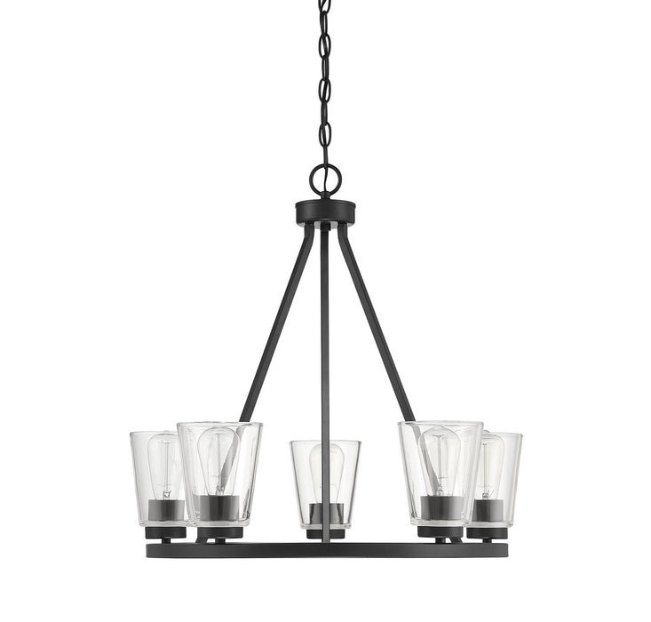 Savoy House 1-1021-5-89 Five Light Chandelier, Matte Black