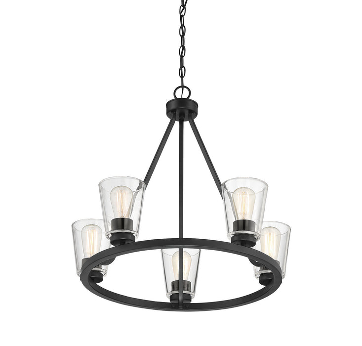 Savoy House 1-1021-5-89 Five Light Chandelier, Matte Black