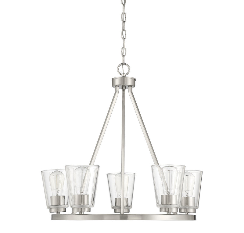 Savoy House 1-1021-5-SN Five Light Chandelier, Satin Nickel