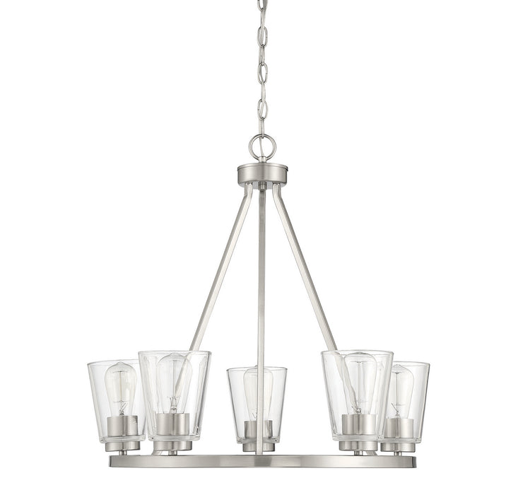 Savoy House 1-1021-5-SN Five Light Chandelier, Satin Nickel