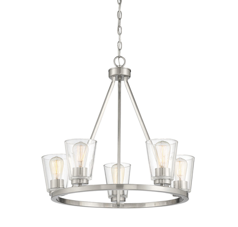 Savoy House 1-1021-5-SN Five Light Chandelier, Satin Nickel
