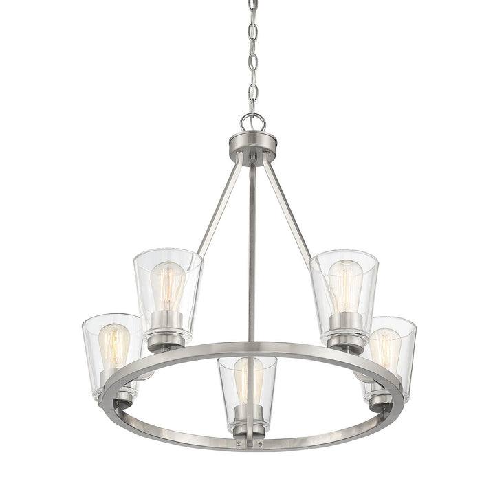 Savoy House 1-1021-5-SN Five Light Chandelier, Satin Nickel