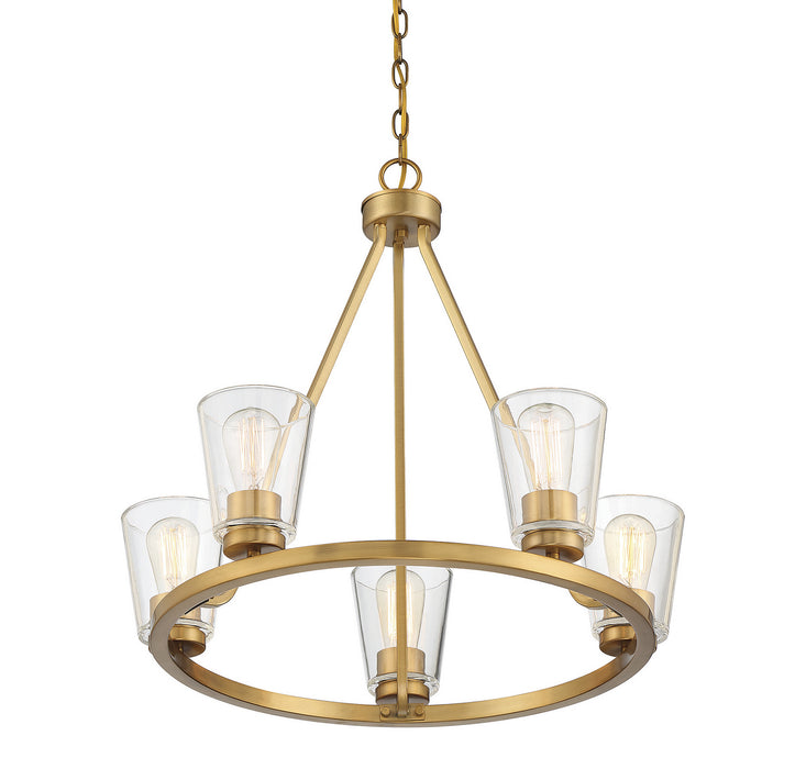 Savoy House 1-1021-5-322 Five Light Chandelier, Warm Brass