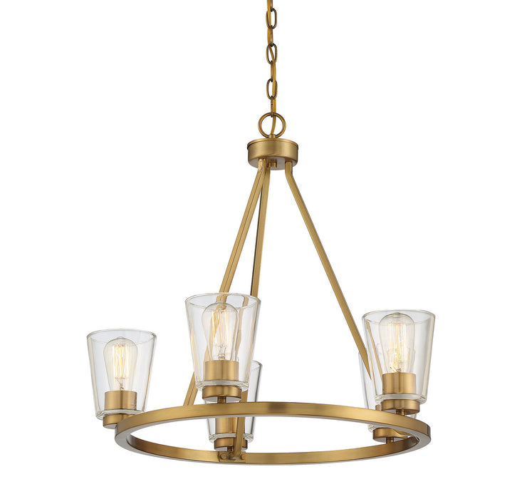 Savoy House 1-1021-5-322 Five Light Chandelier, Warm Brass