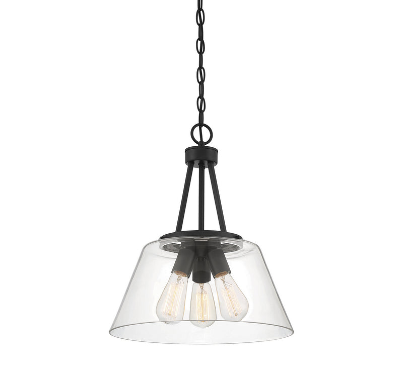 Savoy House 7-1025-3-89 Three Light Pendant, Matte Black