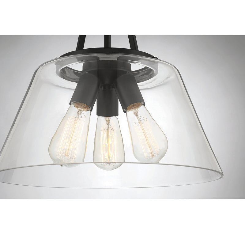 Savoy House 7-1025-3-89 Three Light Pendant, Matte Black