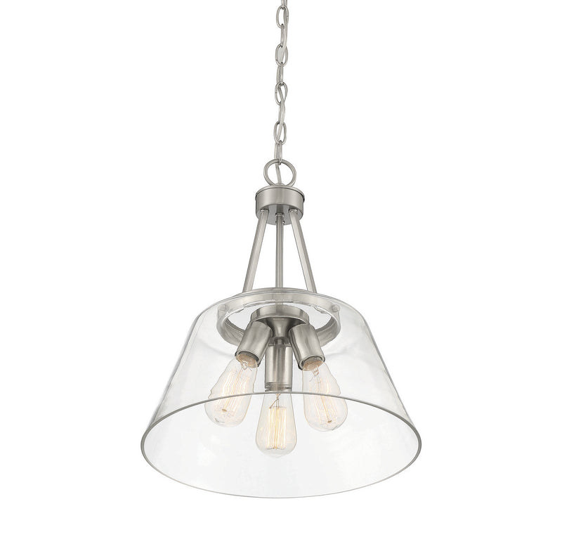 Savoy House 7-1025-3-SN Three Light Pendant, Satin Nickel