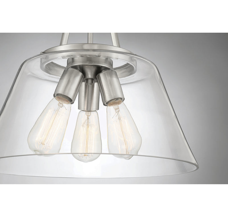 Savoy House 7-1025-3-SN Three Light Pendant, Satin Nickel