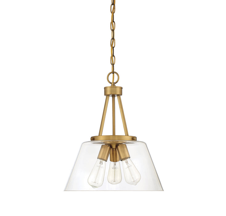Savoy House 7-1025-3-322 Three Light Pendant, Warm Brass