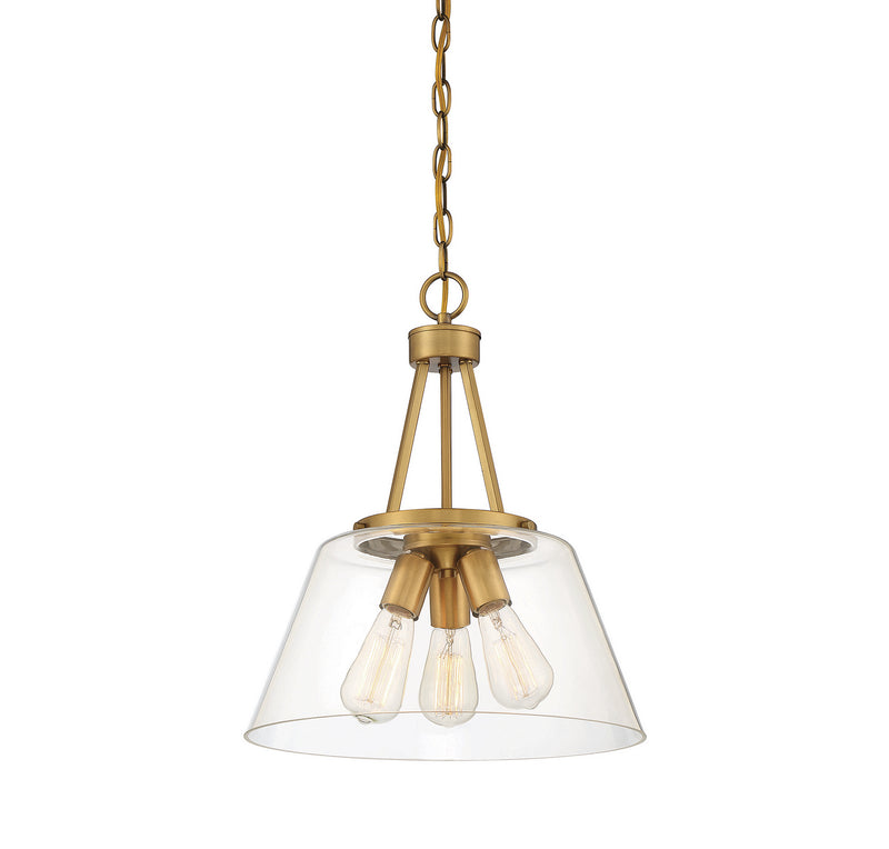 Savoy House 7-1025-3-322 Three Light Pendant, Warm Brass