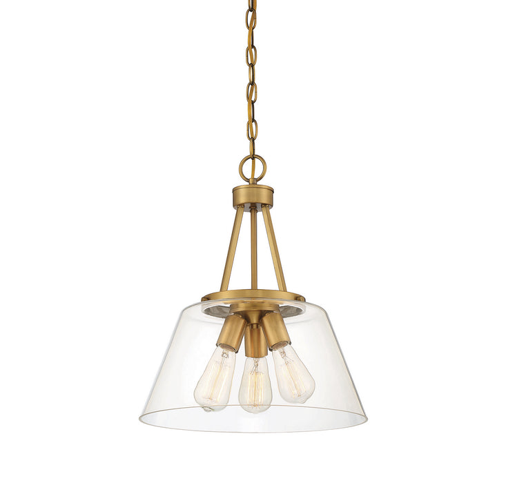 Savoy House 7-1025-3-322 Three Light Pendant, Warm Brass