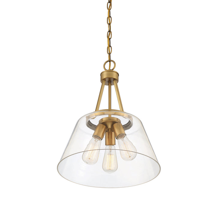 Savoy House 7-1025-3-322 Three Light Pendant, Warm Brass