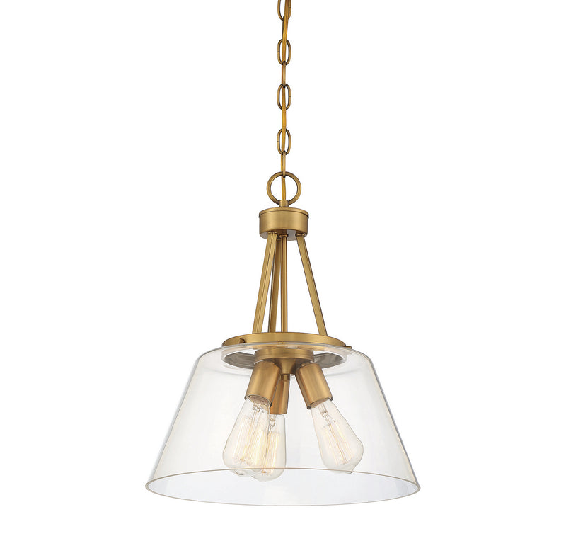 Savoy House 7-1025-3-322 Three Light Pendant, Warm Brass