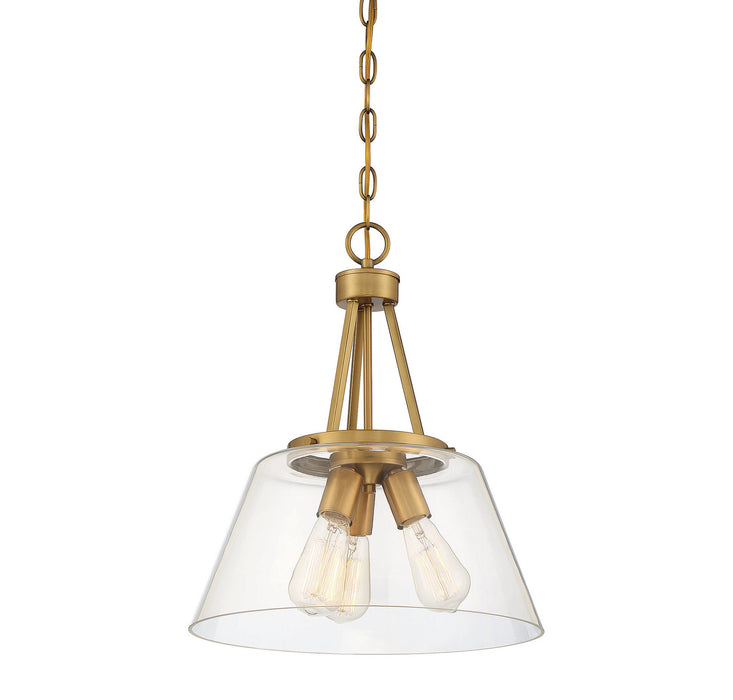 Savoy House 7-1025-3-322 Three Light Pendant, Warm Brass