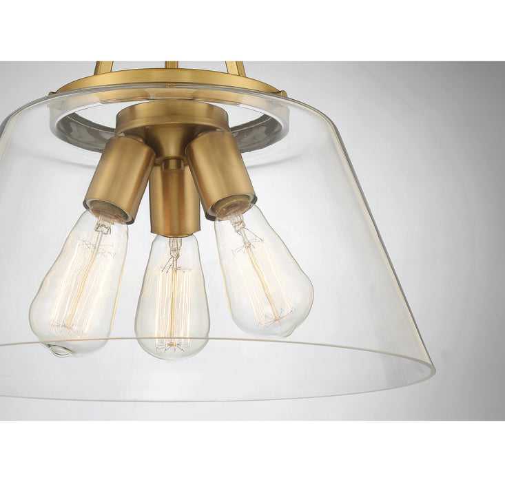 Savoy House 7-1025-3-322 Three Light Pendant, Warm Brass