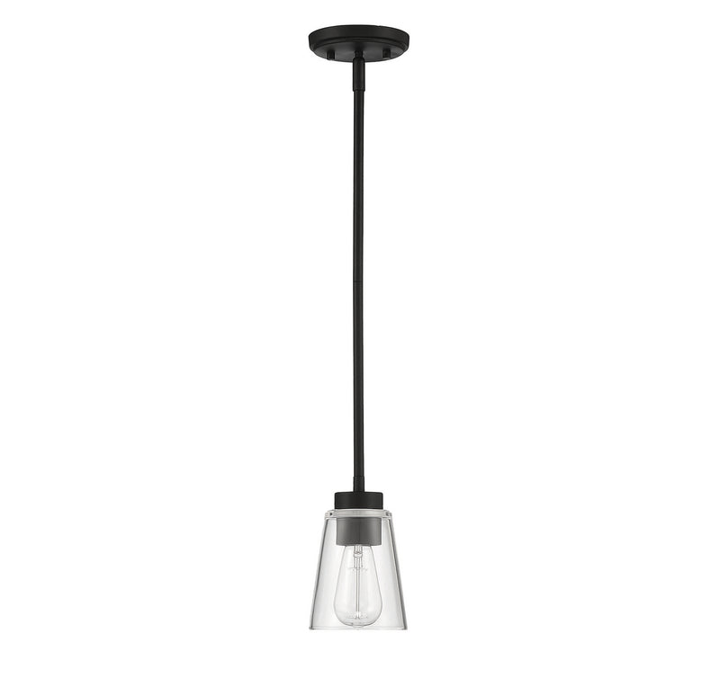 Savoy House 7-1026-1-89 One Light Mini-Pendant, Matte Black