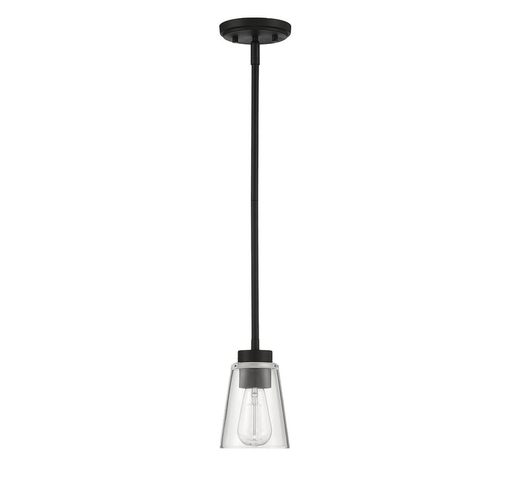 Savoy House 7-1026-1-89 One Light Mini-Pendant, Matte Black