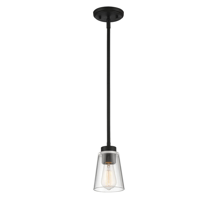 Savoy House 7-1026-1-89 One Light Mini-Pendant, Matte Black