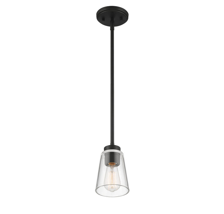 Savoy House 7-1026-1-89 One Light Mini-Pendant, Matte Black