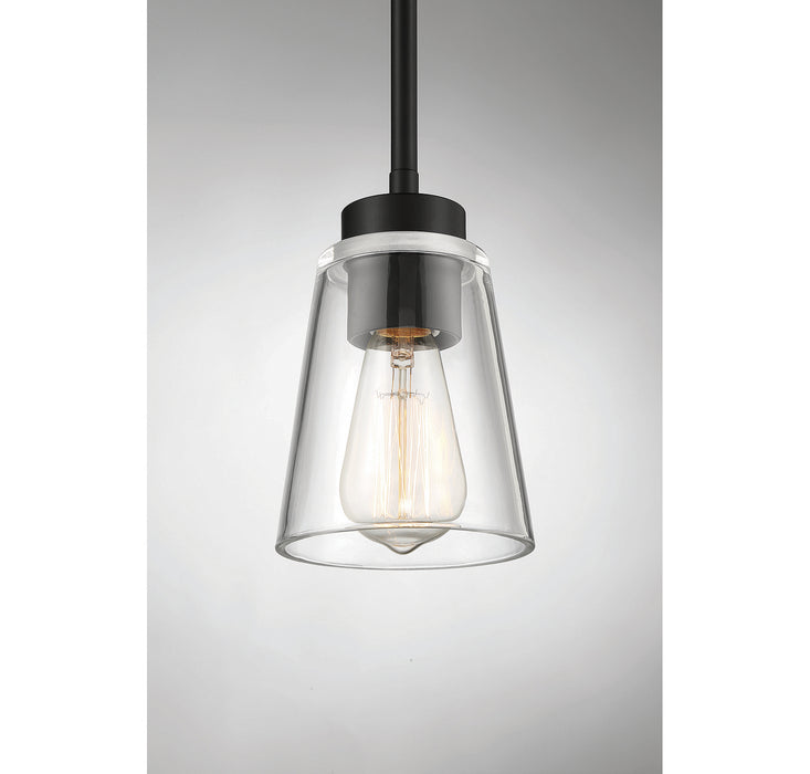 Savoy House 7-1026-1-89 One Light Mini-Pendant, Matte Black