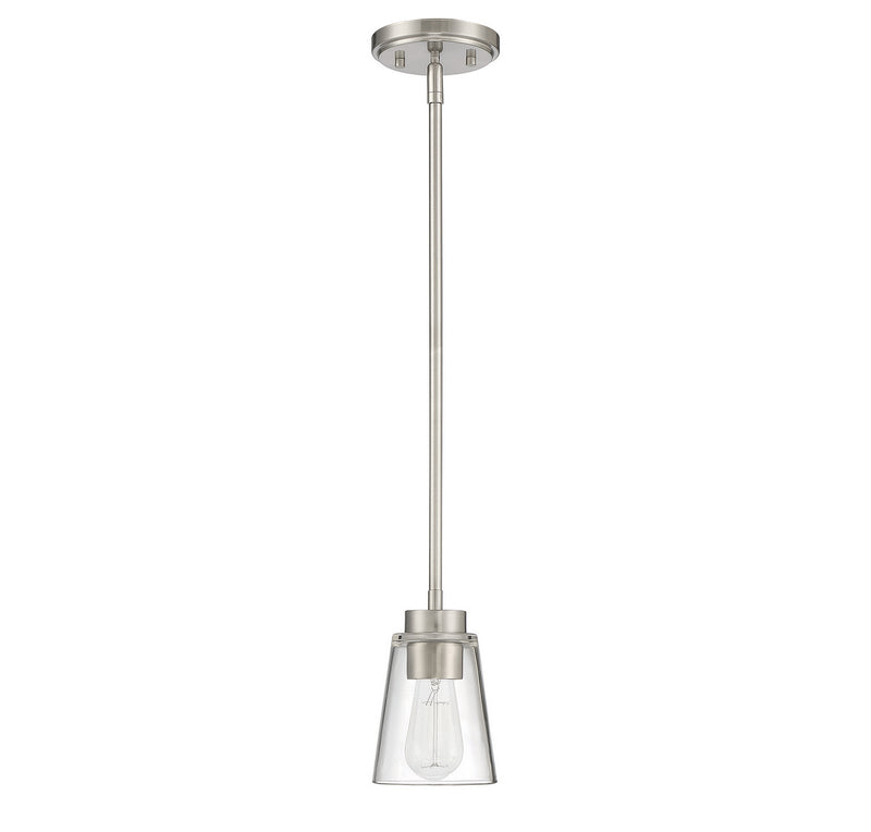 Savoy House 7-1026-1-SN One Light Mini-Pendant, Satin Nickel